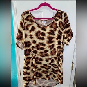 LuLaRoe 3xl Brown Animal Print Classic T